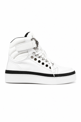 Cesare Paciotti Dan Bianco Dakar Black / White Leather Sneakers (CPM3032)-AmbrogioShoes
