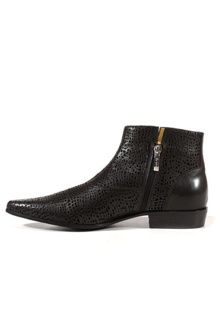 Cesare Paciotti Dan Calf Soft Black Cut-out Leather Boots (CPM3142)