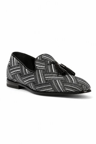 Cesare Paciotti Glam Black Silver Moccassins (CPM5355)-AmbrogioShoes