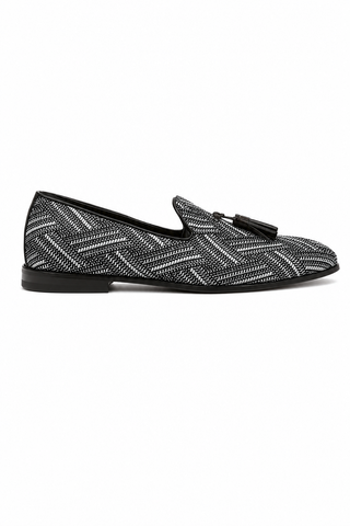 Cesare Paciotti Glam Black Silver Moccassins (CPM5355)-AmbrogioShoes