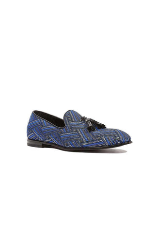 Cesare Paciotti Glam Blue Silver Black Loafers (CPM5356)-AmbrogioShoes