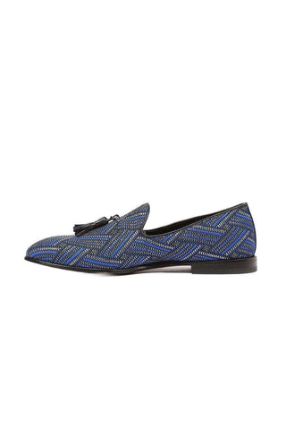 Cesare Paciotti Glam Blue Silver Black Loafers (CPM5356)-AmbrogioShoes