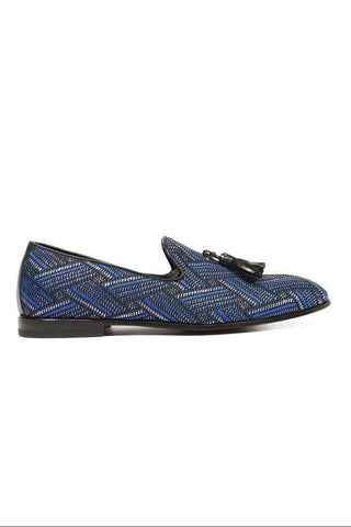 Cesare Paciotti Glam Blue Silver Black Loafers (CPM5356)