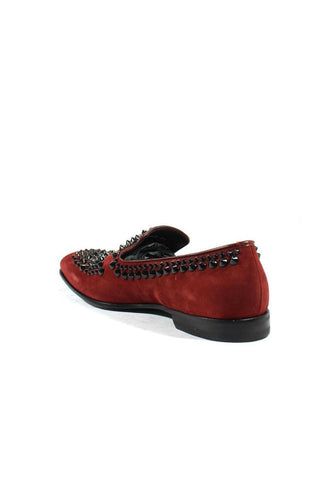 Cesare Paciotti Kid Suede Melanzana Bordeaux Suede Loafers (CPM2501)