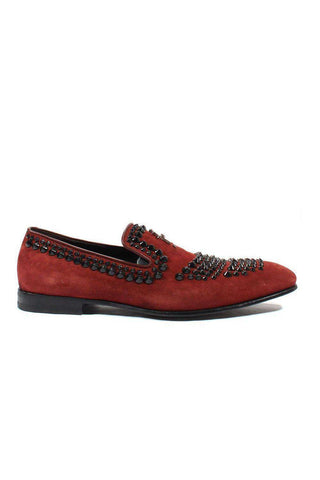 Cesare Paciotti Kid Suede Melanzana Bordeaux Suede Loafers (CPM2501)-AmbrogioShoes
