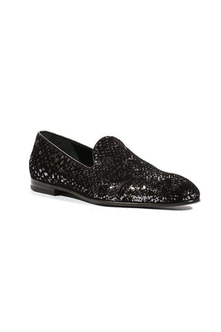 Cesare Paciotti Loafers Suede Paill Flock Black (CPM5485)-AmbrogioShoes