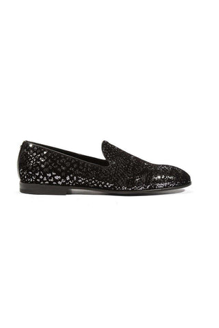 Cesare Paciotti Loafers Suede Paill Flock Black (CPM5485)-AmbrogioShoes