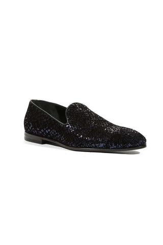 Cesare Paciotti Loafers Suede Paill Flock EclipseA Navy (CPM5486)-AmbrogioShoes