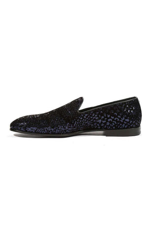 Cesare Paciotti Loafers Suede Paill Flock EclipseA Navy (CPM5486)-AmbrogioShoes