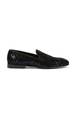 Cesare Paciotti Loafers Suede Paill Flock EclipseA Navy (CPM5486)-AmbrogioShoes