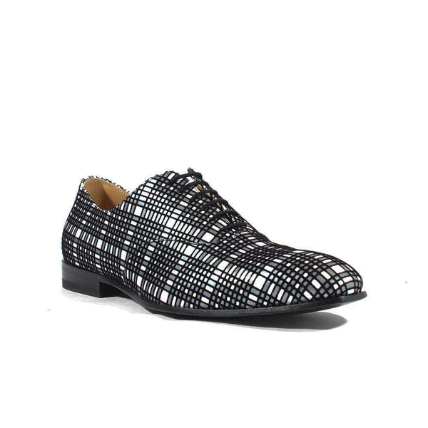 Cesare Paciotti Luxury Italian Italian Mens Shoes Panello Flok Bian / Nero Leather Oxfords (CPM2651)-AmbrogioShoes