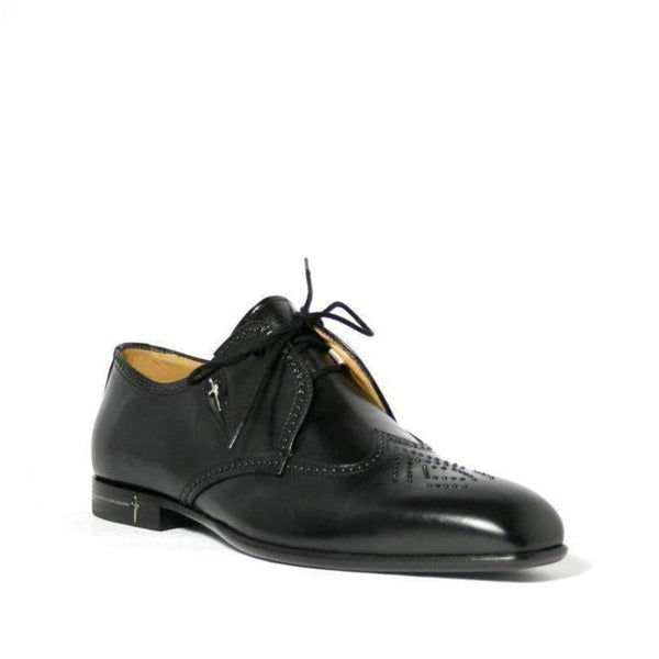Cesare Paciotti Luxury Italian Magic Baby Black Leather Oxfords w/ Studs (CPM2334)-AmbrogioShoes