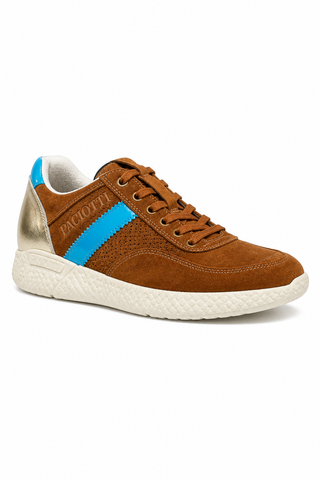Cesare Paciotti Luxury Italian Men's 4US Cam Cuoio Lam Oro Brown Sneakers (CPM5318)-AmbrogioShoes