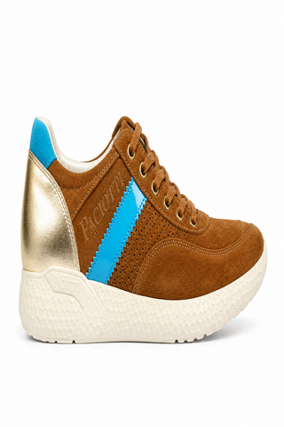 Cesare Paciotti Luxury Italian Men's 4US Cam Cuoio Lam Oro Brown Sneakers (CPM5318)-AmbrogioShoes