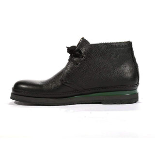 Cesare Paciotti Luxury Italian Men's Boots 4US Granello Black Cam Army Designer Shoes (CPM5402)-AmbrogioShoes