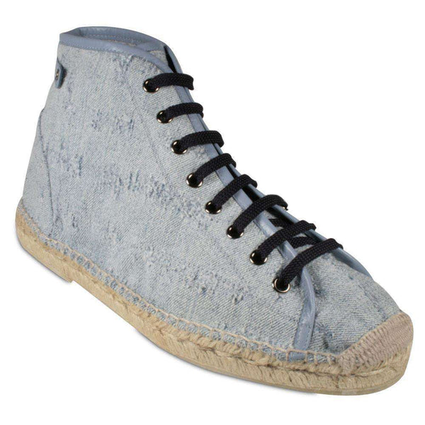 Cesare Paciotti Luxury Italian Men's Designer Denim Blue Oxfords Espadrille Shoes (CPM1016)-AmbrogioShoes