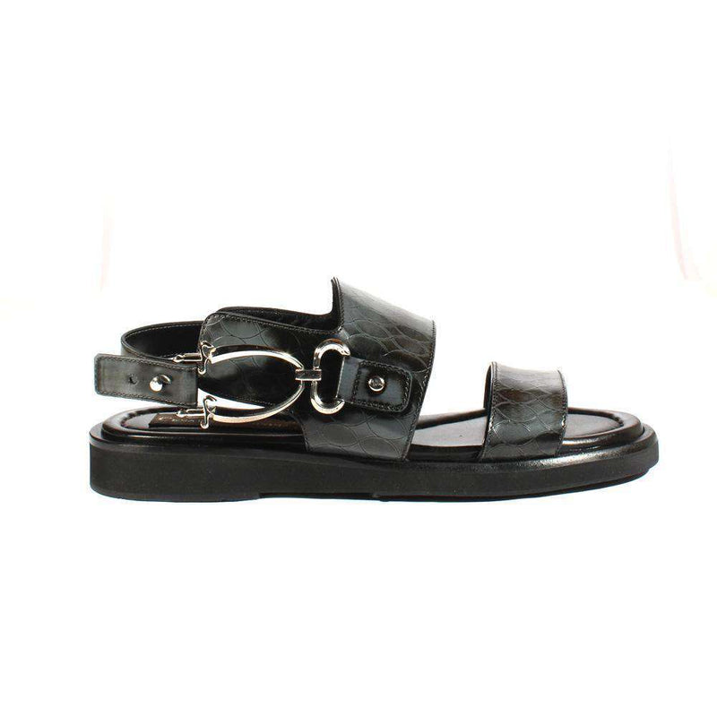 Cesare Paciotti Luxury Italian Mens Shoes Antique Fumo Glass Leather Gladiator Sandals (CPM2374)-AmbrogioShoes