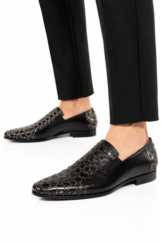 Cesare Paciotti Luxury Italian Men's Designer Shoes Baby Lux Black Leather Loafers (CPM3118)-AmbrogioShoes