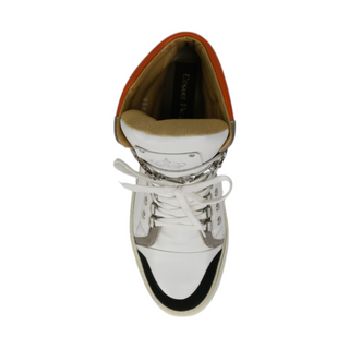Cesare Paciotti Luxury Italian Men's Designer Shoes Cam Black Dan Bianco White Leather Sneakers (CPM3116)-AmbrogioShoes