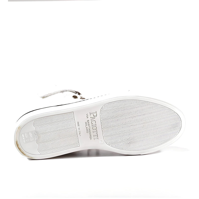 Cesare Paciotti Luxury Italian Men's Designer Shoes Dan Bianco Dakar Black / White Leather Sneakers (CPM3032)-AmbrogioShoes