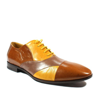 Cesare Paciotti Luxury Italian Men's Designer Shoes Dan Lux Biscotto / Ocra Leather Oxfords (CPM2424)-AmbrogioShoes
