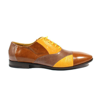 Cesare Paciotti Luxury Italian Men's Designer Shoes Dan Lux Biscotto / Ocra Leather Oxfords (CPM2424)-AmbrogioShoes