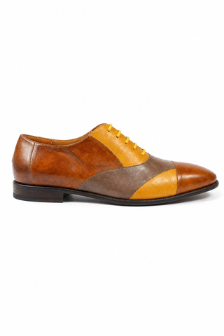 Cesare Paciotti Dan Lux Biscotto / Ocra Leather Oxfords (CPM2424) - Outside Side Profile - Authentic Leather