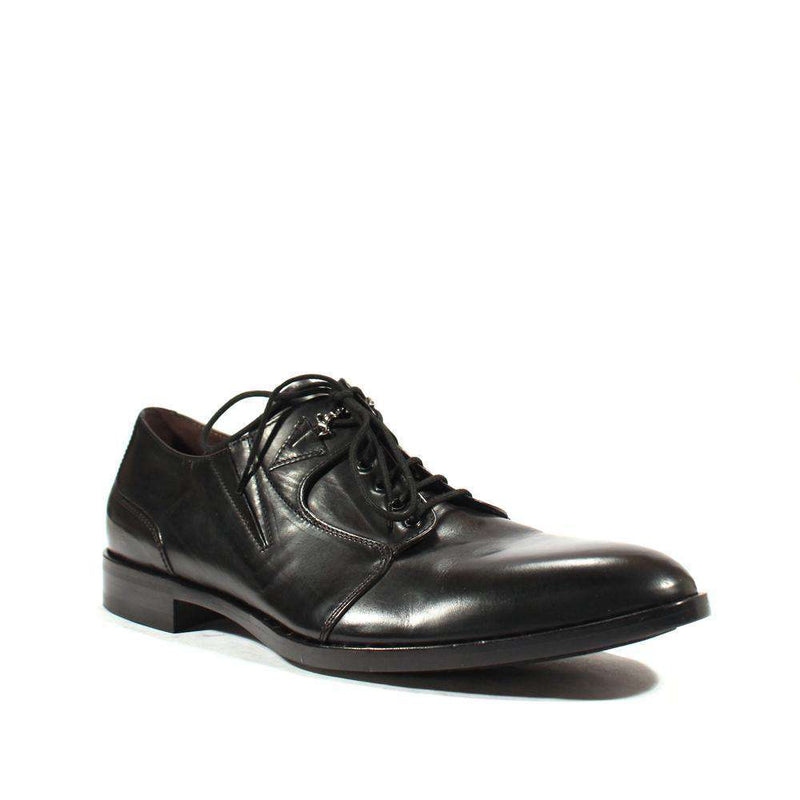 Cesare Paciotti Luxury Italian Mens Shoes Dark Calf Black Dan Q Leather Oxfords (CPM2572)-AmbrogioShoes
