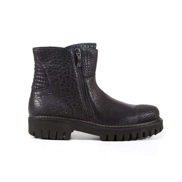 Cesare Paciotti Luxury Italian Mens Shoes Elefante Black Leather Boots (CPM3076)-AmbrogioShoes