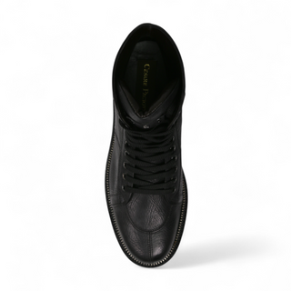 Cesare Paciotti Luxury Italian Men's Designer Shoes Hippie Black Leather Boots (CPM3075)-AmbrogioShoes