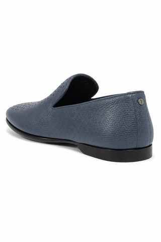 Cesare Paciotti Luxury Italian Men's Designer Shoes Hippie Navy Leather Loafers (CPM2644)