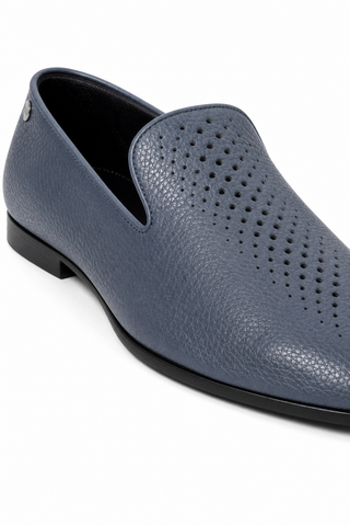Cesare Paciotti Luxury Italian Men's Designer Shoes Hippie Navy Leather Loafers (CPM2644)