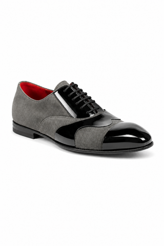 Cesare Paciotti Luxury Italian Men's Designer Shoes Kid Suede Antracite Suede / Plastic Oxfords (CPM2574)-AmbrogioShoes