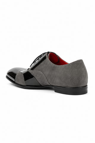 Cesare Paciotti Luxury Italian Men's Designer Shoes Kid Suede Antracite Suede / Plastic Oxfords (CPM2574)-AmbrogioShoes