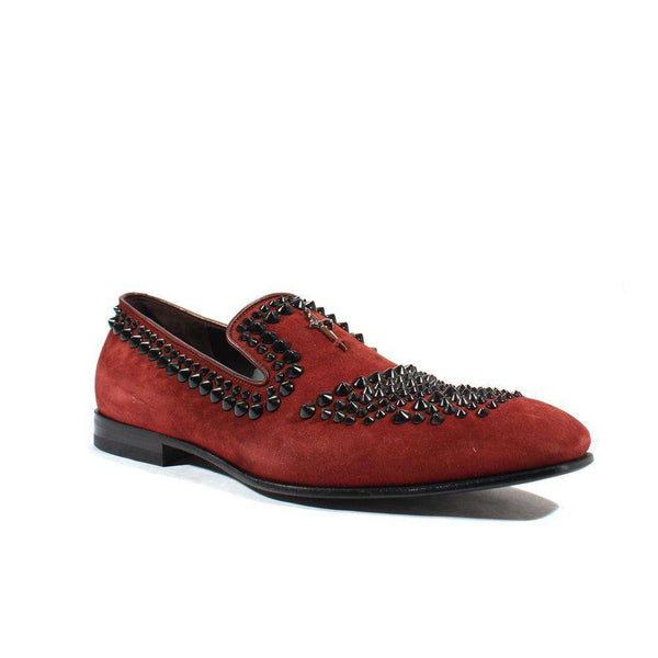 Cesare Paciotti Luxury Italian Mens Shoes Kid Suede Melanzana Bordeaux Suede Loafers (CPM2501)-AmbrogioShoes
