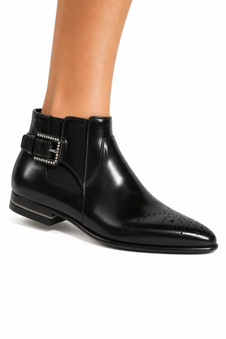 Cesare Paciotti Luxury Italian Men's Designer Shoes Magic Baby Black Leather Boots (CPM2612)