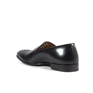 Cesare Paciotti Luxury Italian Men's Designer Shoes Magic Baby Black Leather Loafers (CPM2653)-AmbrogioShoes