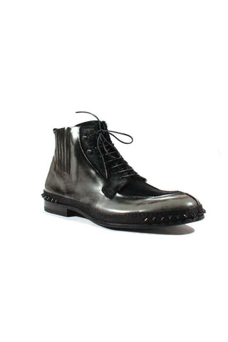 Cesare Paciotti Luxury Italian Men's Designer Shoes Magic Old Antrac Pony Boots (CPM2533)