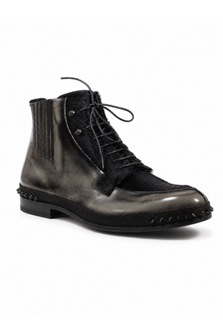 Cesare Paciotti Luxury Italian Men's Designer Shoes Magic Old Antrac Pony Boots (CPM2533)