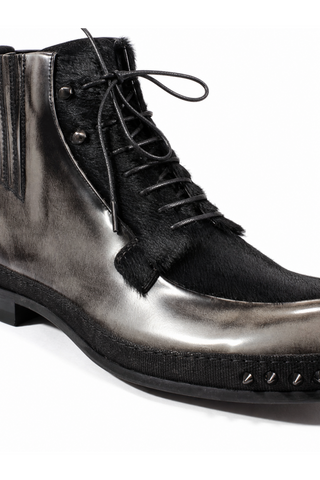 Cesare Paciotti Luxury Italian Men's Designer Shoes Magic Old Antrac Pony Boots (CPM2533)