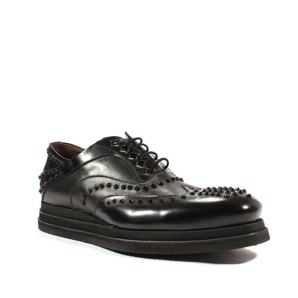 Cesare Paciotti Luxury Italian Mens Shoes Magic Old Black Nappa Leather Oxfords (CPM2549)-AmbrogioShoes