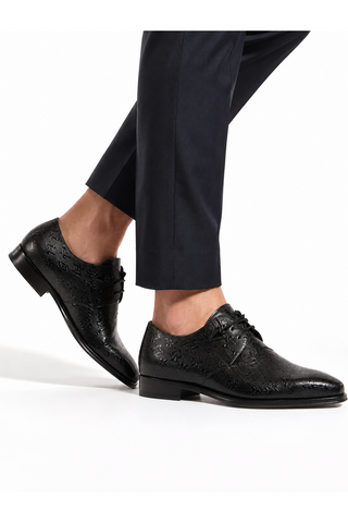 Cesare Paciotti Luxury Italian Men's Designer Shoes Magic Old Black R Leather Oxfords (CPM2587)