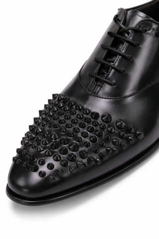 Cesare Paciotti Luxury Italian Men's Designer Shoes Old Paint Black Oxfords (CPM2500)