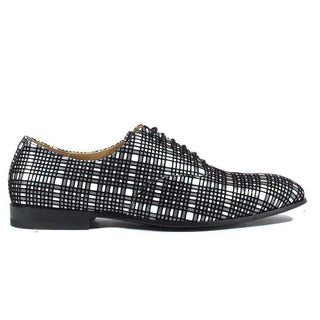 Cesare Paciotti Luxury Italian Men's Designer Shoes Panello Flok Bian / Nero Leather Oxfords (CPM2651)-AmbrogioShoes