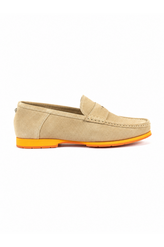 Cesare Paciotti Luxury Italian Men's Designer Shoes Sabbia Suede Beige Moccasins (CPM2355)