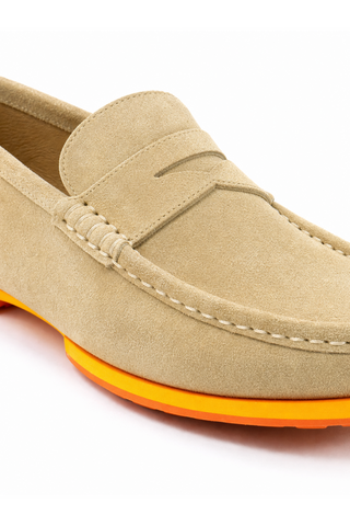 Cesare Paciotti Luxury Italian Men's Designer Shoes Sabbia Suede Beige Moccasins (CPM2355)-AmbrogioShoes