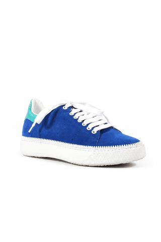 Cesare Paciotti Luxury Italian Men's Designer Shoes Vit Camoscio Denum Blue / White Suede Sneakers (CPM3107)-AmbrogioShoes