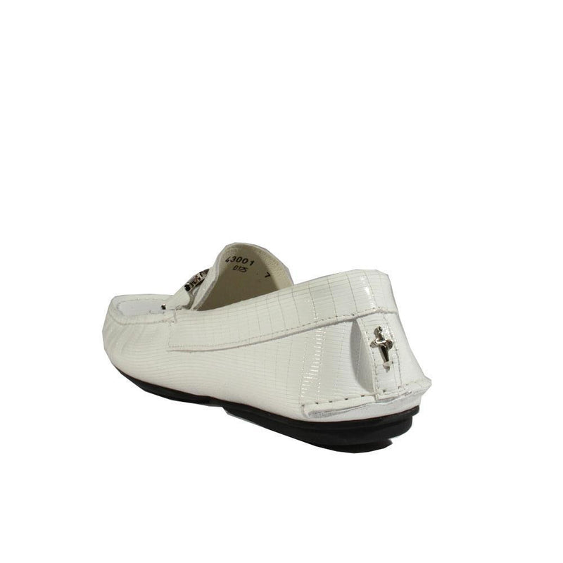 Cesare Paciotti Luxury Italian Mens Designer Shoes White Glass Leather Moccasins (CPM2352)-AmbrogioShoes