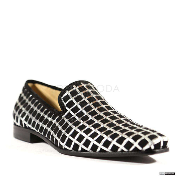 Cesare Paciotti Luxury Italian Mens Italian Intr Black / Argento Cam Loafers (CPM4006)-AmbrogioShoes