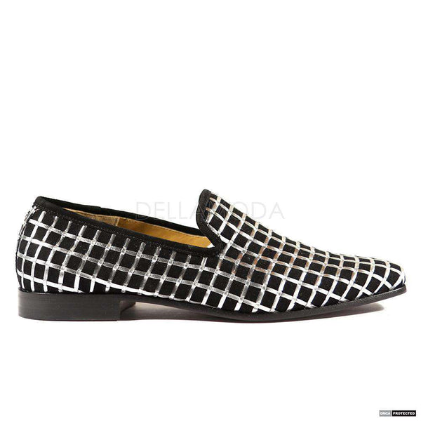 Cesare Paciotti Luxury Italian Mens Italian Intr Black / Argento Cam Loafers (CPM4006)-AmbrogioShoes